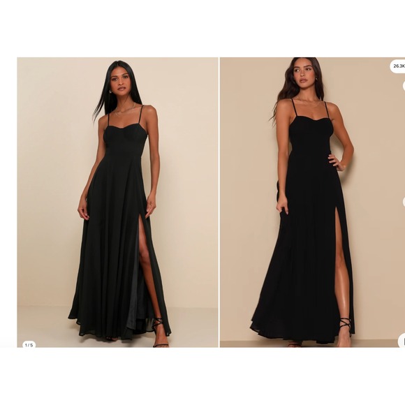 Lulus Dresses & Skirts - Lulus Dress Women Small Cause for Commotion Black Pleated Bustier Maxi no-slip